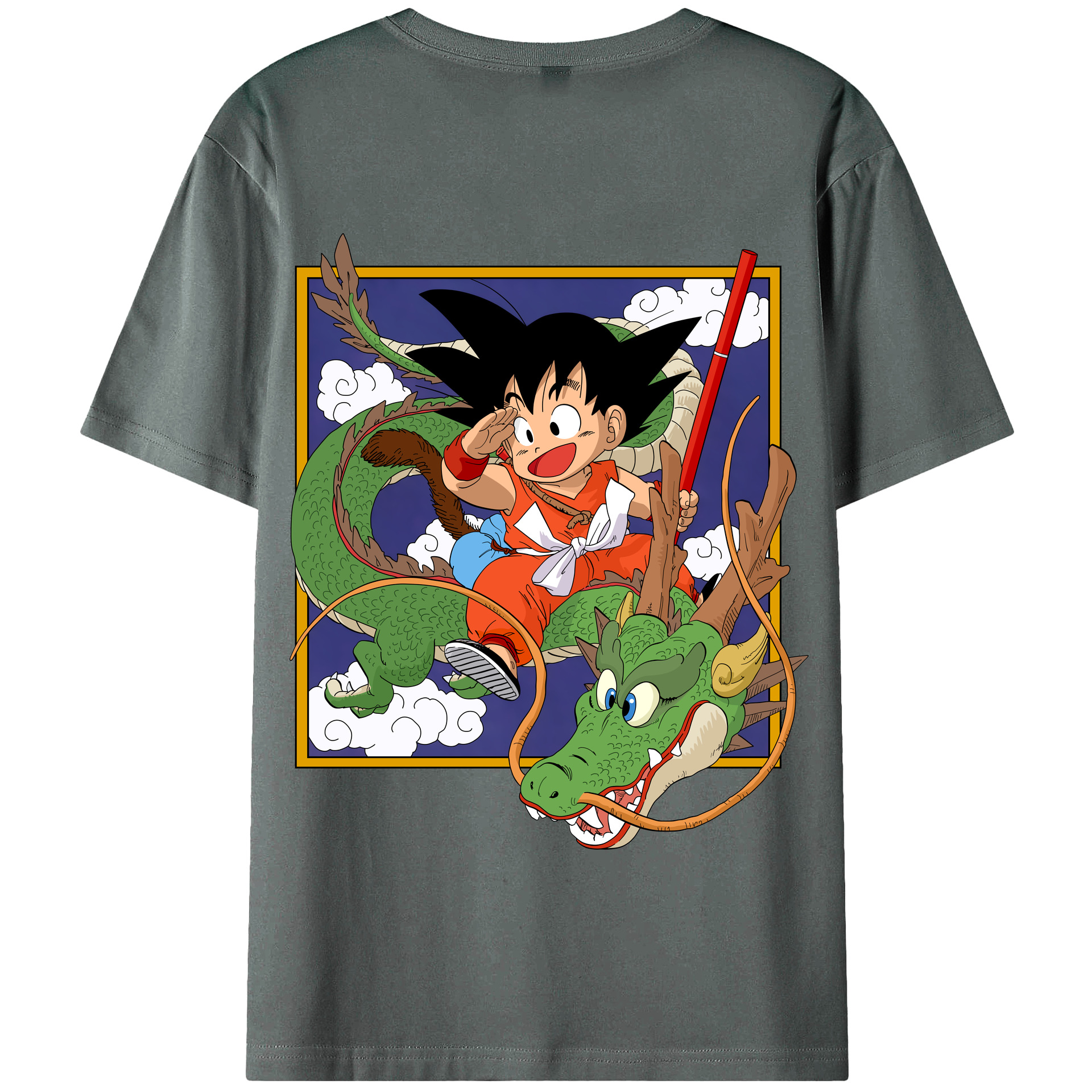（画像用） ドラゴンボール 孫悟空（そん ごくう）Son Goku カカロット DRAGON BALL Kakarotto 綿100％半袖Tシャツ（背面プリント）